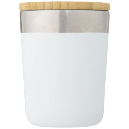 Vaso de 330 ml de acero inoxidable con aislamiento al vacío de cobre y tapa de bambú Ecológico Personalizado 6100670