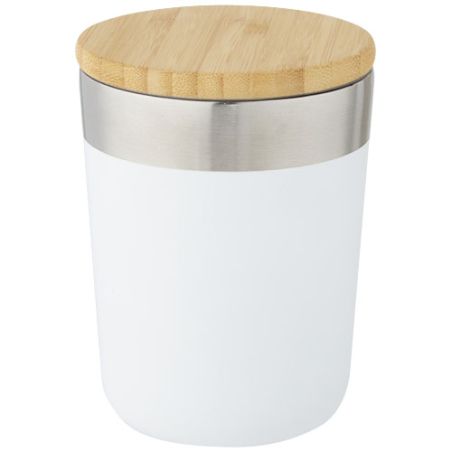 Vaso de 330 ml de acero inoxidable con aislamiento al vacío de cobre y tapa de bambú Ecológico Personalizado 6100670