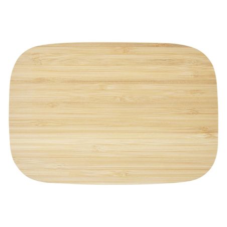 Fiambrera de 700 ml en acero inoxidable con tapa de bambú Ecológica Personalizada 6113275