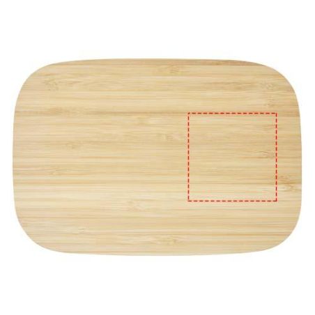 Fiambrera de 700 ml en acero inoxidable con tapa de bambú Ecológica Personalizada 6113275