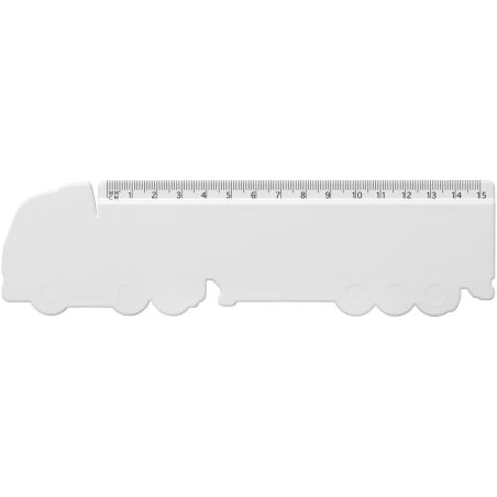 Regla de plástico reciclado con forma de camión de 15 cm Ecológica Personalizada 6210456