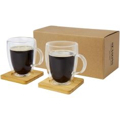 Dos tazas de vidrio de doble pared de 350 ml con... - Producto ecológico