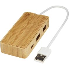 Hub USB de bambú Ecológico Personalizado 6124306 - Producto ecológico