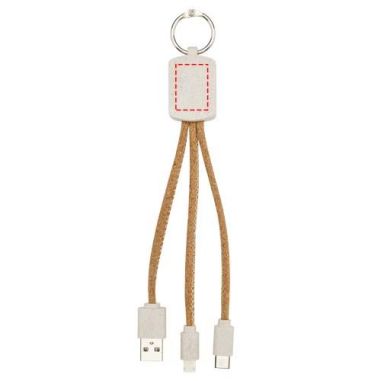 Cable de carga 3 en 1 de paja de trigo y corcho...