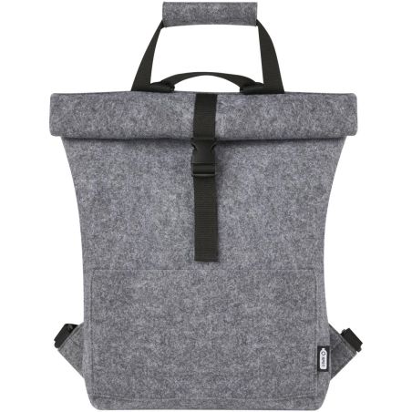 Bolsa para bicicleta enrollable de fieltro reciclado GRS de 13 L Ecológica Personalizada 6120663