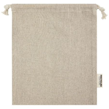 Bolsa de regalo mediana de 1,5 l de algodón reciclado GRS de 150 g/m² Ecológica Personalizada 6120671