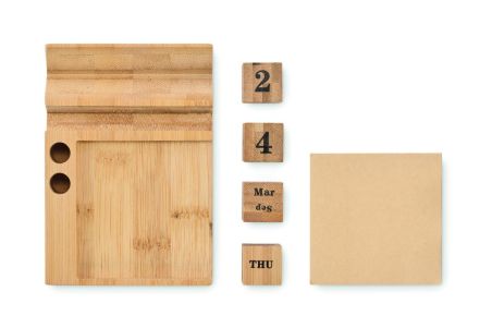 Calendario sobremesa de bambú Ecológica Personalizada 7MO2250