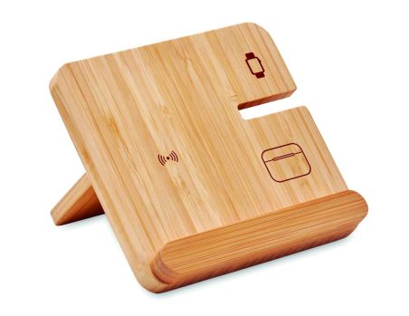 Cargador inalámbrico 3 en 1 Ecológico Personalizado 7MO2458