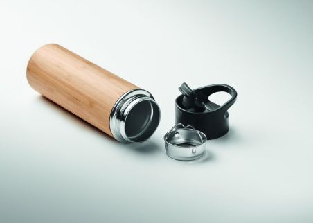 Botella bambú doble pared Ecológica Personalizada 7MO6371