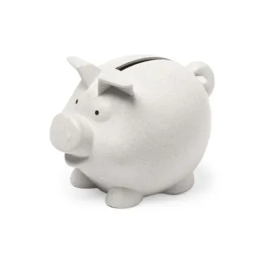 Hucha cerdito bambú línea nature FSC PEFC escritorio