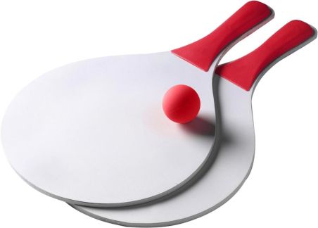 Set 2 palas madera pelota bolsa red blanca playa