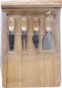 Tabla madera quesos imán 4 utensilios caja regalo - Imagen 2