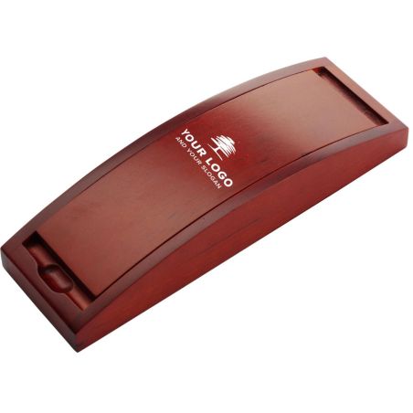 Set bolígrafo roller palisandro abedul metal estuche