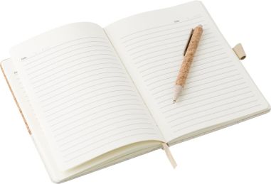 Set cuaderno corcho lino y bolígrafo