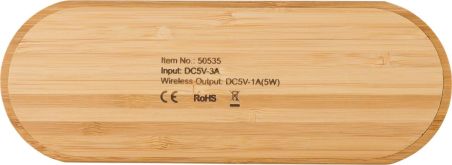 Cargador doble inalámbrico bambú 5W
