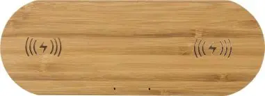 Cargador doble inalámbrico de bambú Ecológico...