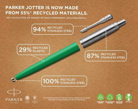 Parker Jotter Original reciclado pulsador caja regalo