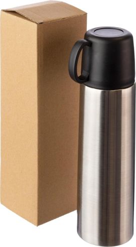 Termo inox 500 ml doble pared taza tapa 130 ml caja