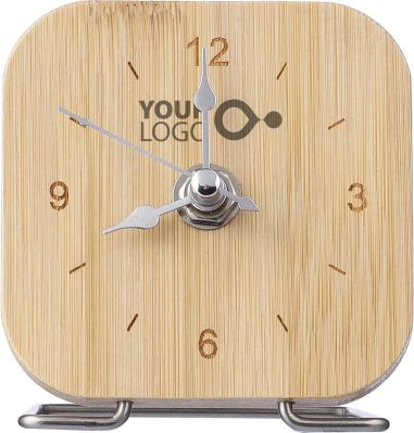Reloj bambú con soporte y pila