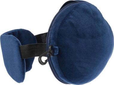 Almohada viaje con antifaz poliéster mosquetón PP
