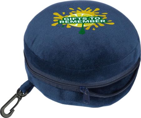 Almohada viaje con antifaz poliéster mosquetón PP
