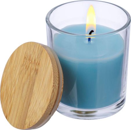 Vela cristal vainilla 120 g tapa bambú
