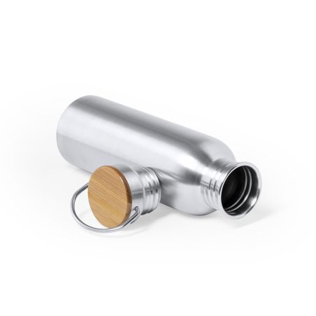 Bidón acero inox 800 ml tapón bambú
