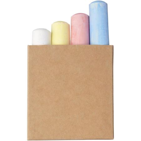 Set 4 tizas colores caja cartón mayores 3 años