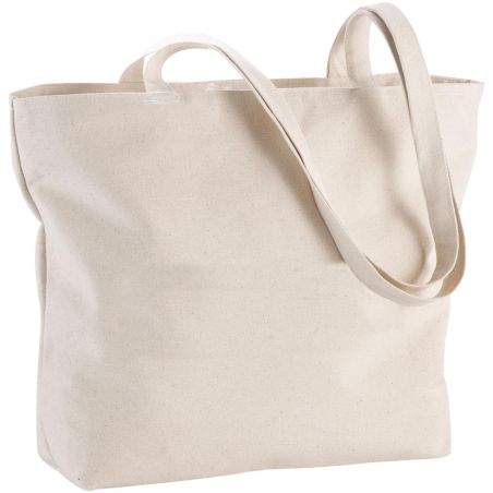Bolsa tote algodón 320g/m2 cremallera asas 31cm 10kg