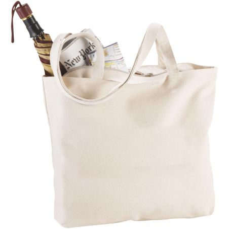 Bolsa tote algodón 320g/m2 cremallera asas 31cm 10kg