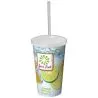 Vaso doble pared plástico reciclado 350 ml pajita bolsa compostable - Imagen 4