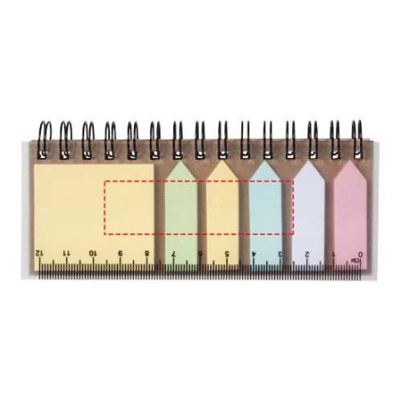 Libreta con espiral y notas adhesivas de colores Ecológica Personalizada 6106736