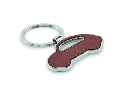 Llavero coche metal y polipiel reciclada