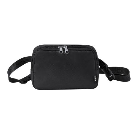 Riñonera RPET 600D doble tirador etiqueta bolsa reciclada