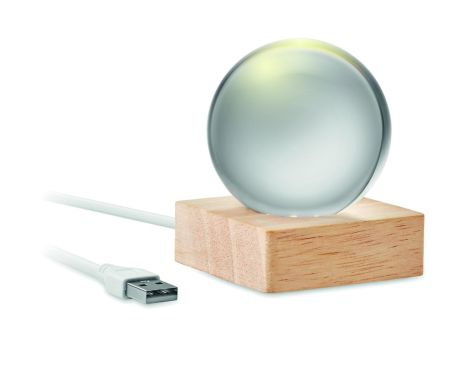 Bola cristal LED 100 lúmenes madera FSC