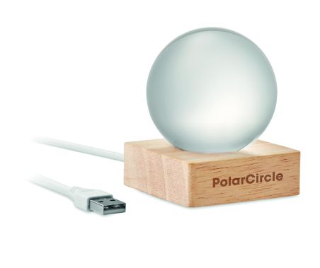 Bola cristal LED 100 lúmenes madera FSC