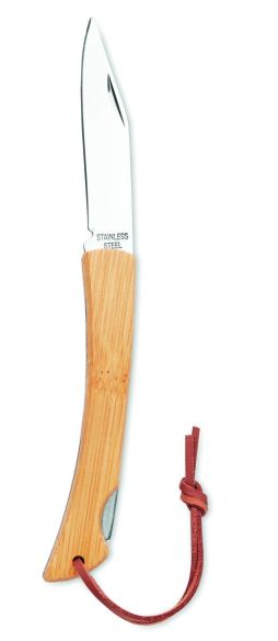 Navaja plegable acero 2CR13 mango bambú
