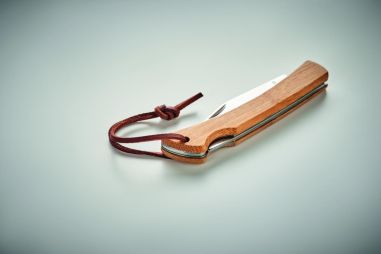 Navaja plegable acero 2CR13 mango bambú
