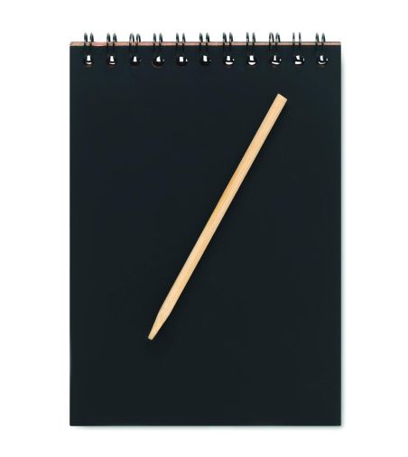 Cuaderno kraft anillas hojas rascar papel reciclado madera