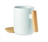 Taza porcelana 380 ml con tapa y asa bambú - Imagen 2
