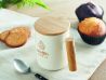 Taza porcelana 380 ml con tapa y asa bambú - Imagen 3