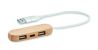 Hub USB-C bambú 3 puertos cable 24 cm - Imagen 1