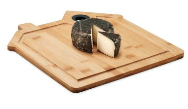 Tabla de cortar bambú con forma de casa