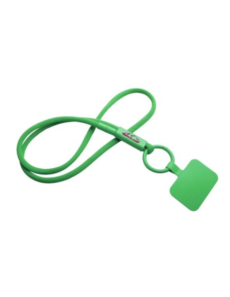 Lanyard personalizable con soporte para teléfono con tubo de plástico reciclado "Tubyard"