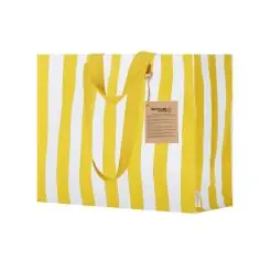 Bolsa algodón reciclado RPET 310g/m2 rayas fuelle 10kg