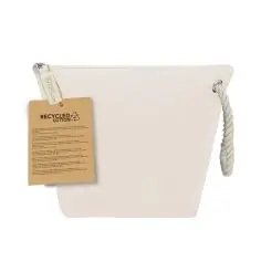 Neceser algodón reciclado 240g/m² cordón argolla plateada