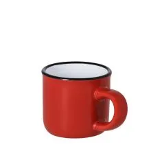 Taza cerámica 85 ml vintage bicolor brillo borde negro