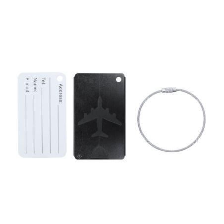Identificador maleta aluminio reciclado avión