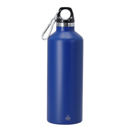 Bidón inox reciclado 500 ml mate mosquetón metálico