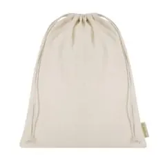 Bolsa algodón reciclado RPET 120g/m2 cordón 4kg etiqueta
